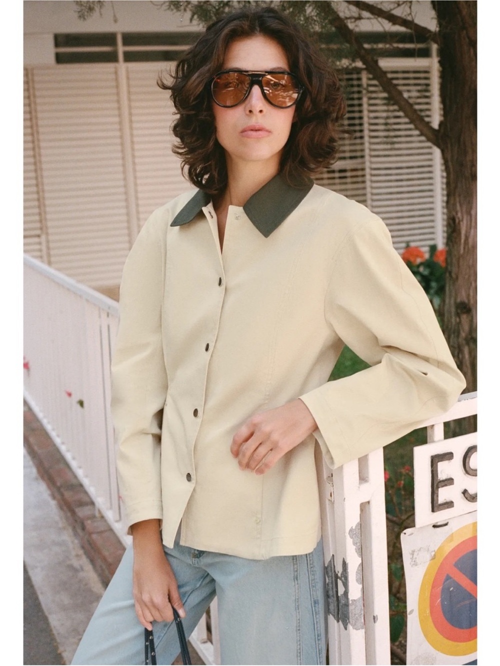 Zara CONTRAST COLLAR PEPLUM JACKET